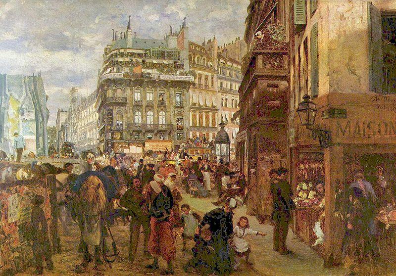 Adolph von Menzel Weekday in Paris France oil painting art